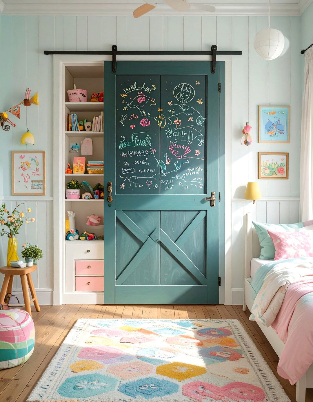 Chalkboard Barn Door Closet - 30 barn door closet ideas
