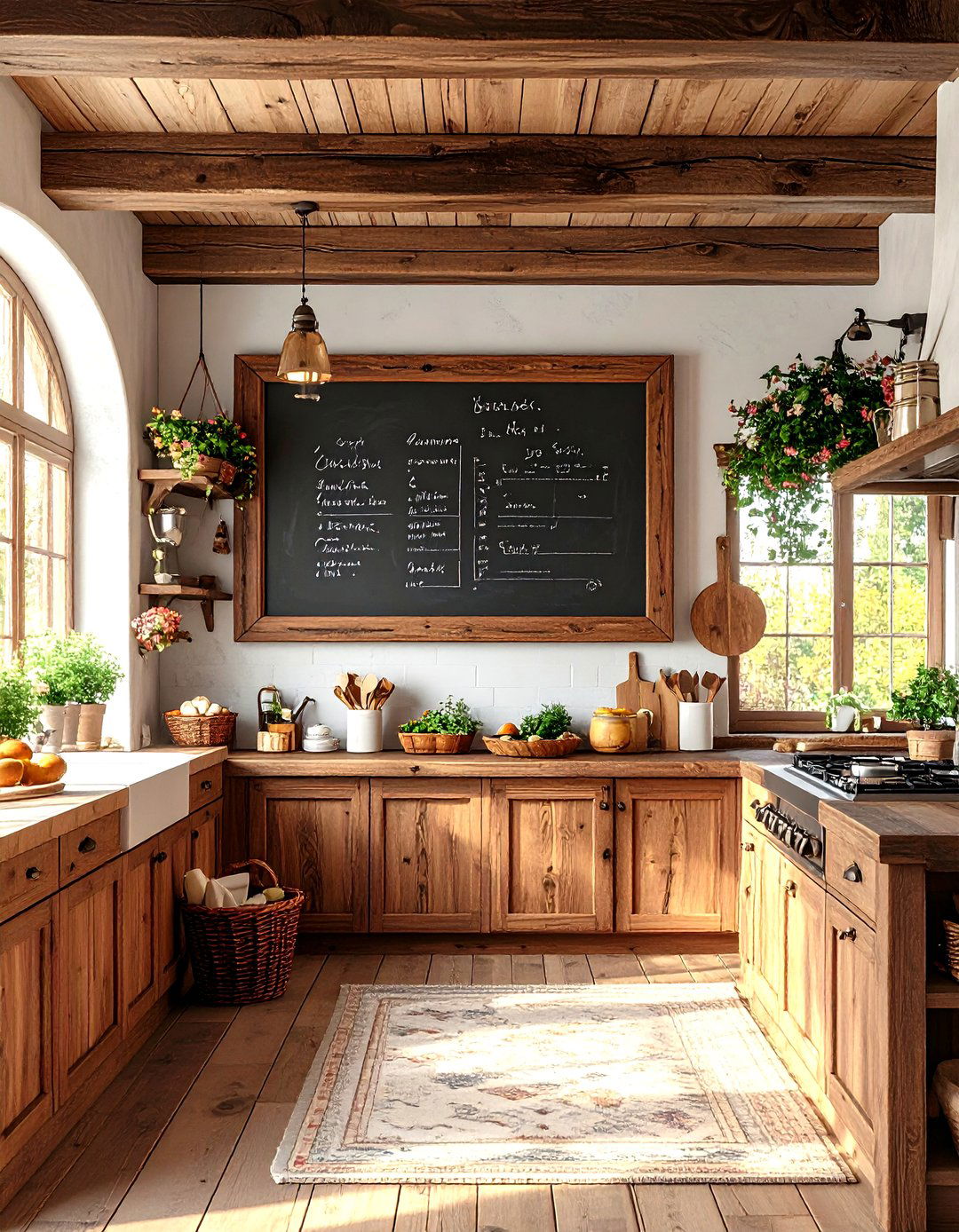 Chalkboard Calendar or Menu Board - 30 farmhouse wall decor ideas