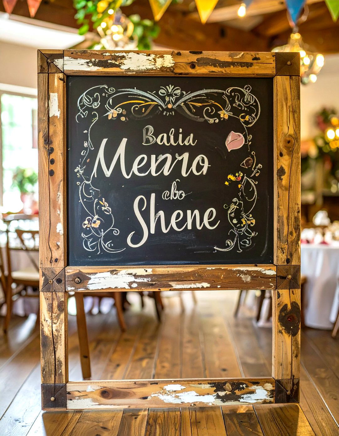 Chalkboard Menu and Schedule Sign - 30 baby shower sign ideas