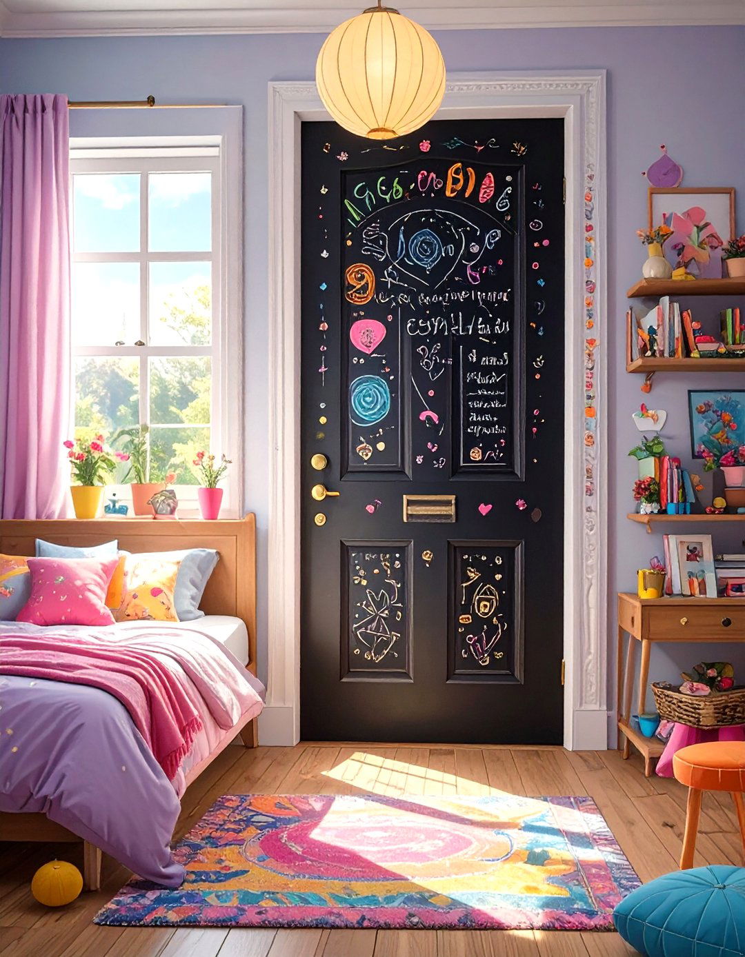 Chalkboard Paint Accent Wall or Door - 30 tween girl room ideas