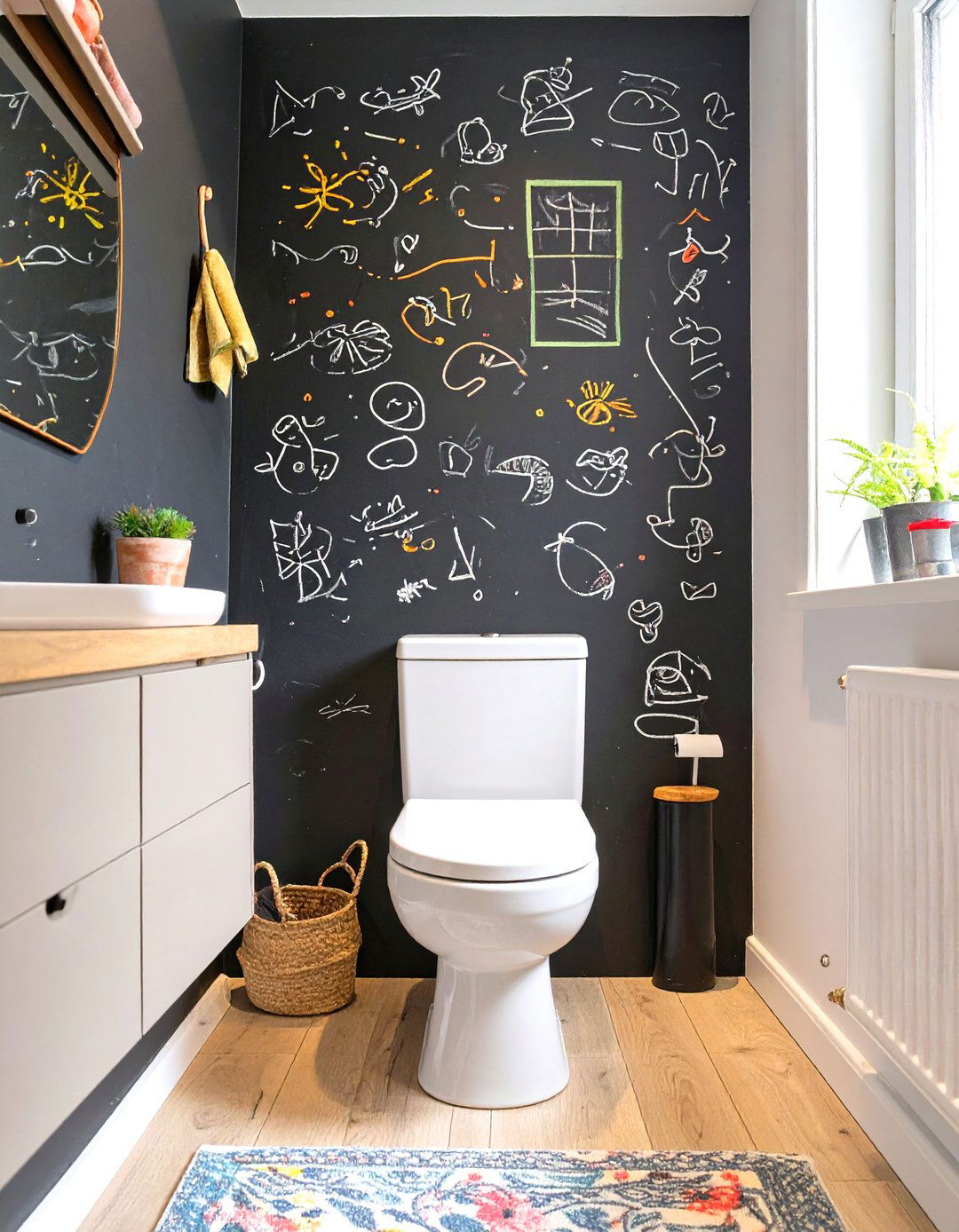 Chalkboard Paint Accent Wall - 30 bathroom accent wall ideas