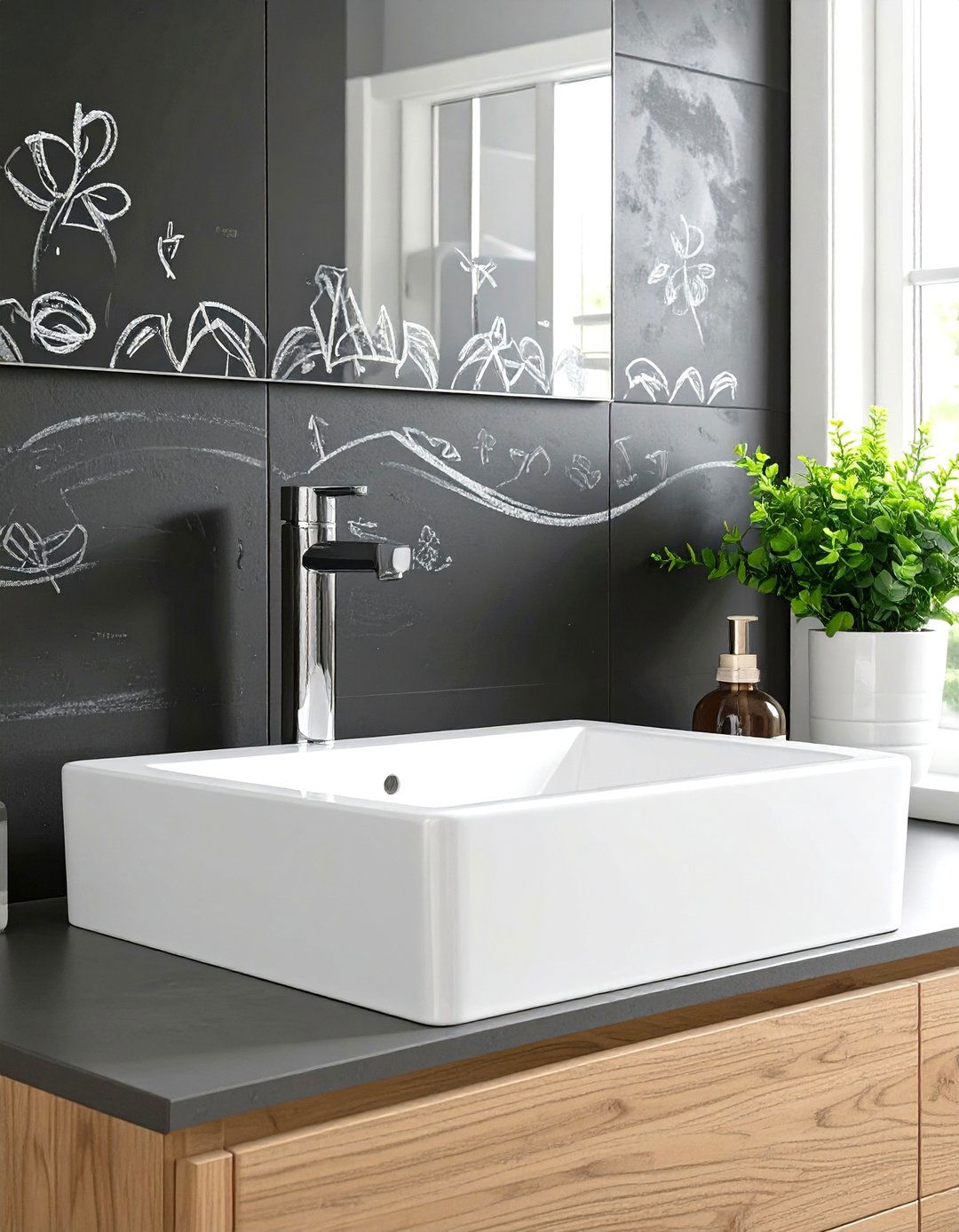 Chalkboard Paint Bathroom Backsplash - 30 cheap bathroom backsplash ideas