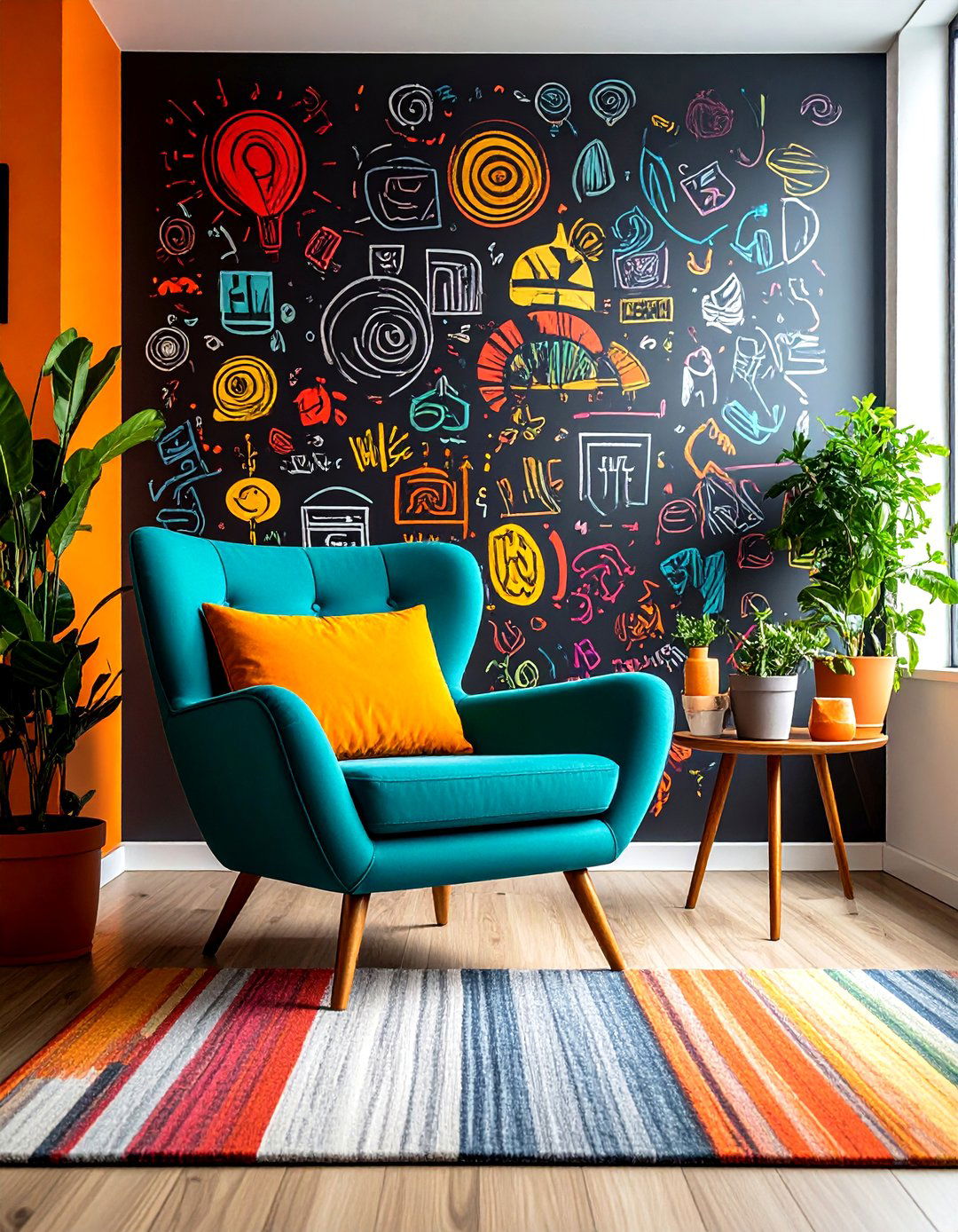 Chalkboard Paint Wall - 30 living room accent wall decor ideas