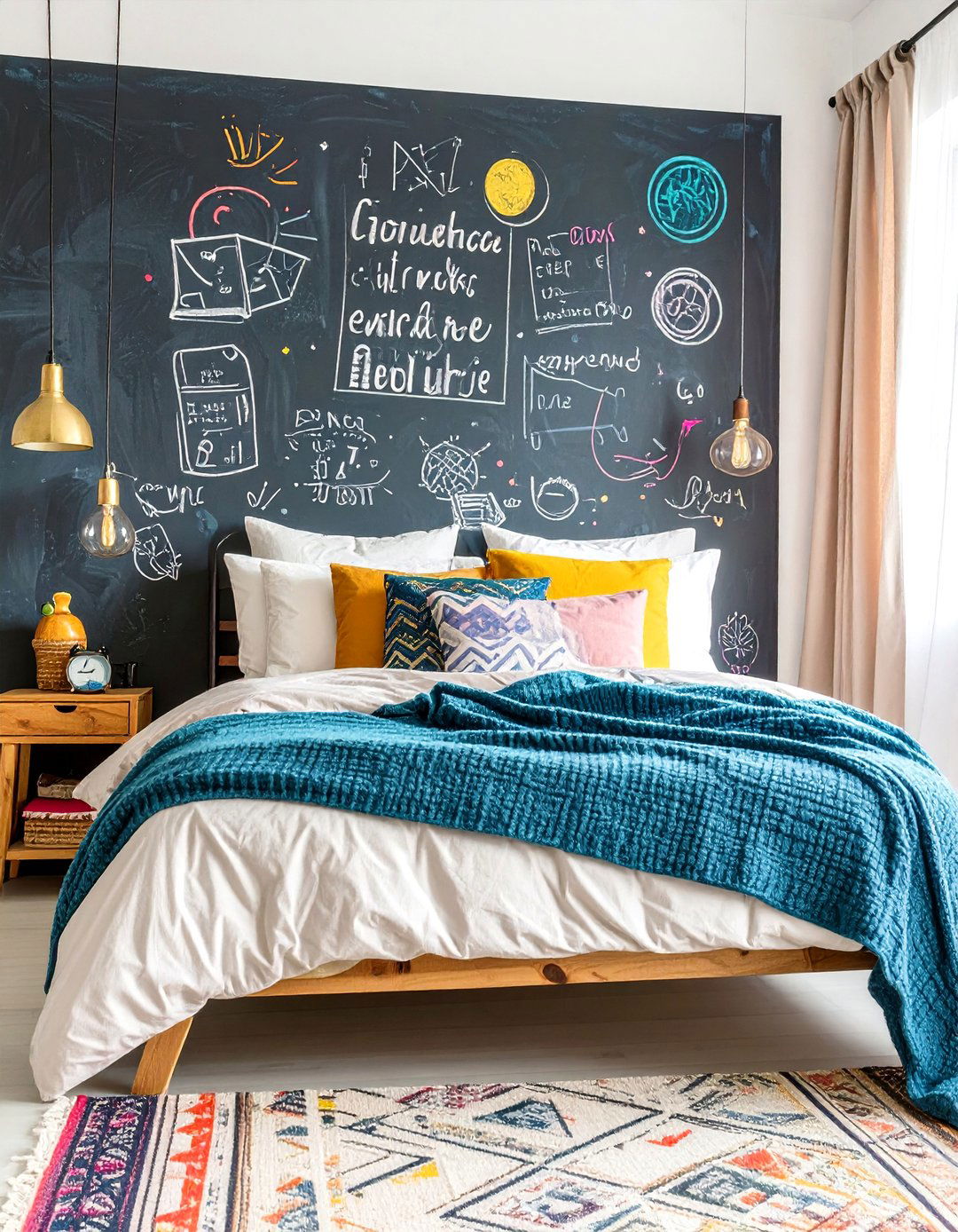 Chalkboard Paint Wall - 30 accent wall ideas for bedroom
