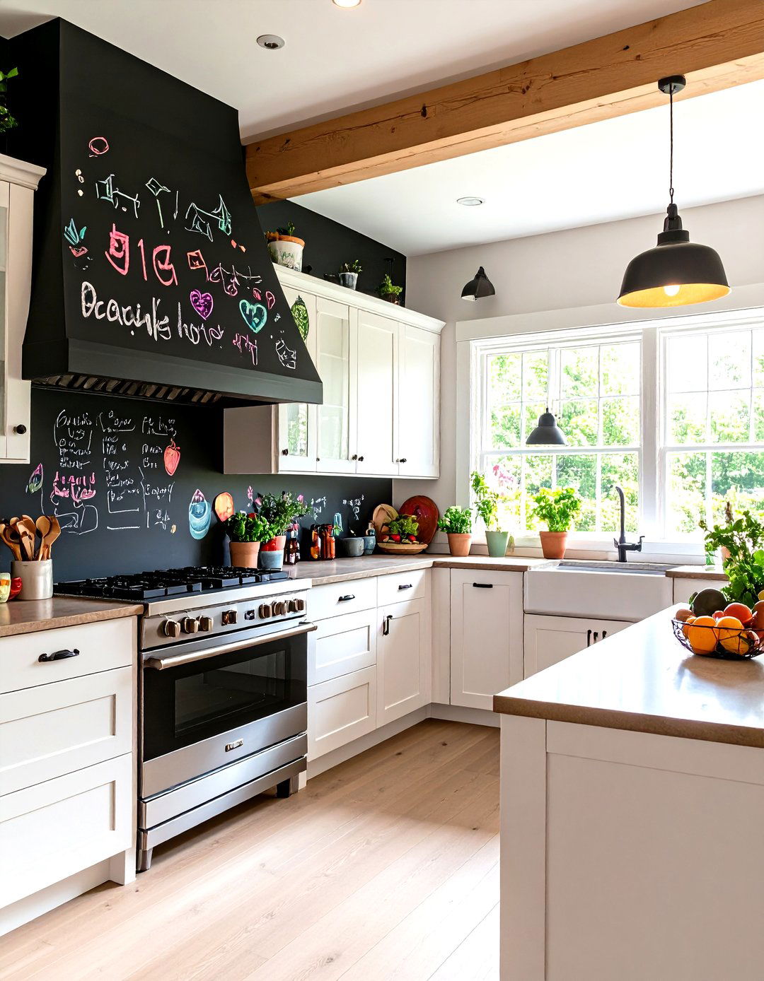 Chalkboard Paint for a Functional Soffit - 30 kitchen soffit ideas