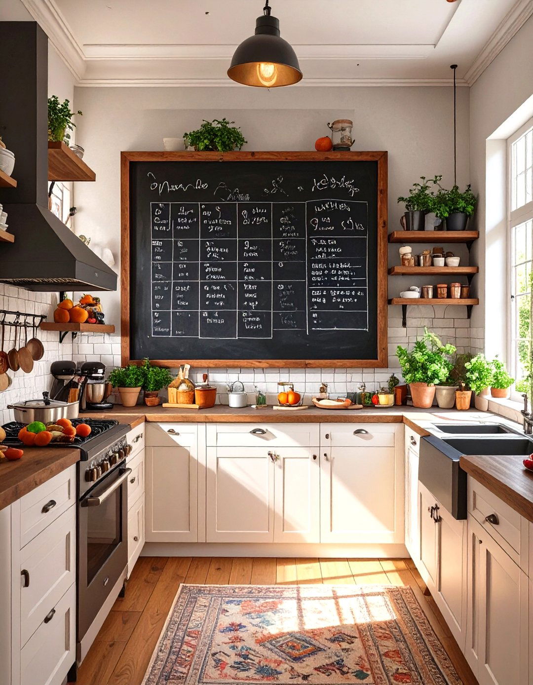 Chalkboard Wall Calendar - 30 modern farmhouse wall decor ideas