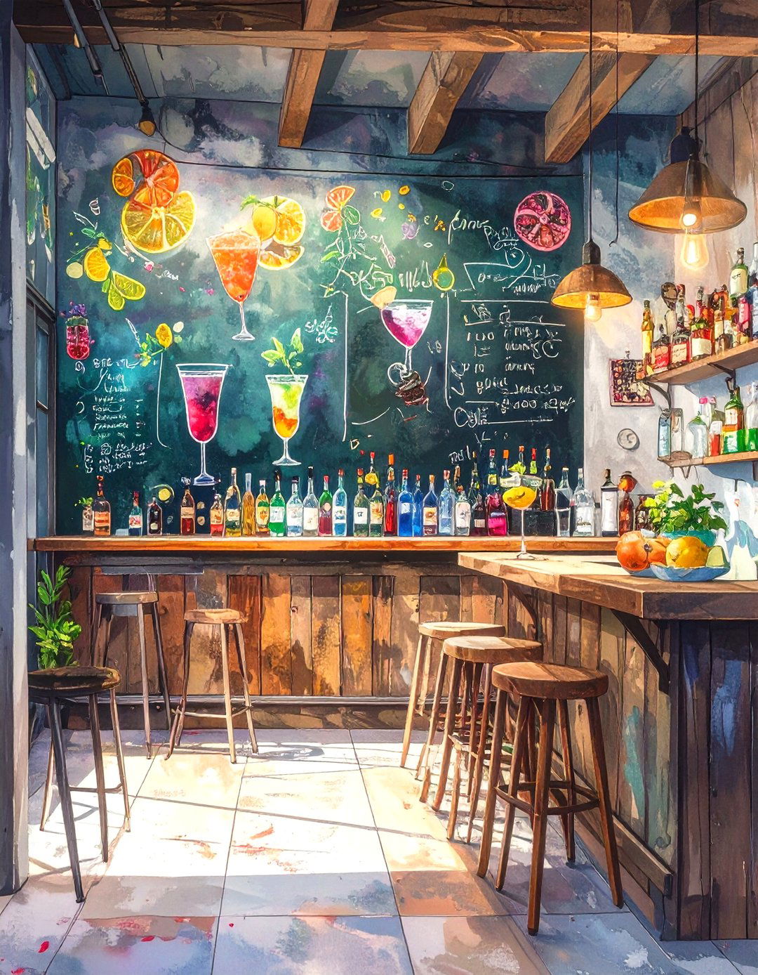 Chalkboard Wall Small Basement Bar - 30 small basement bar ideas