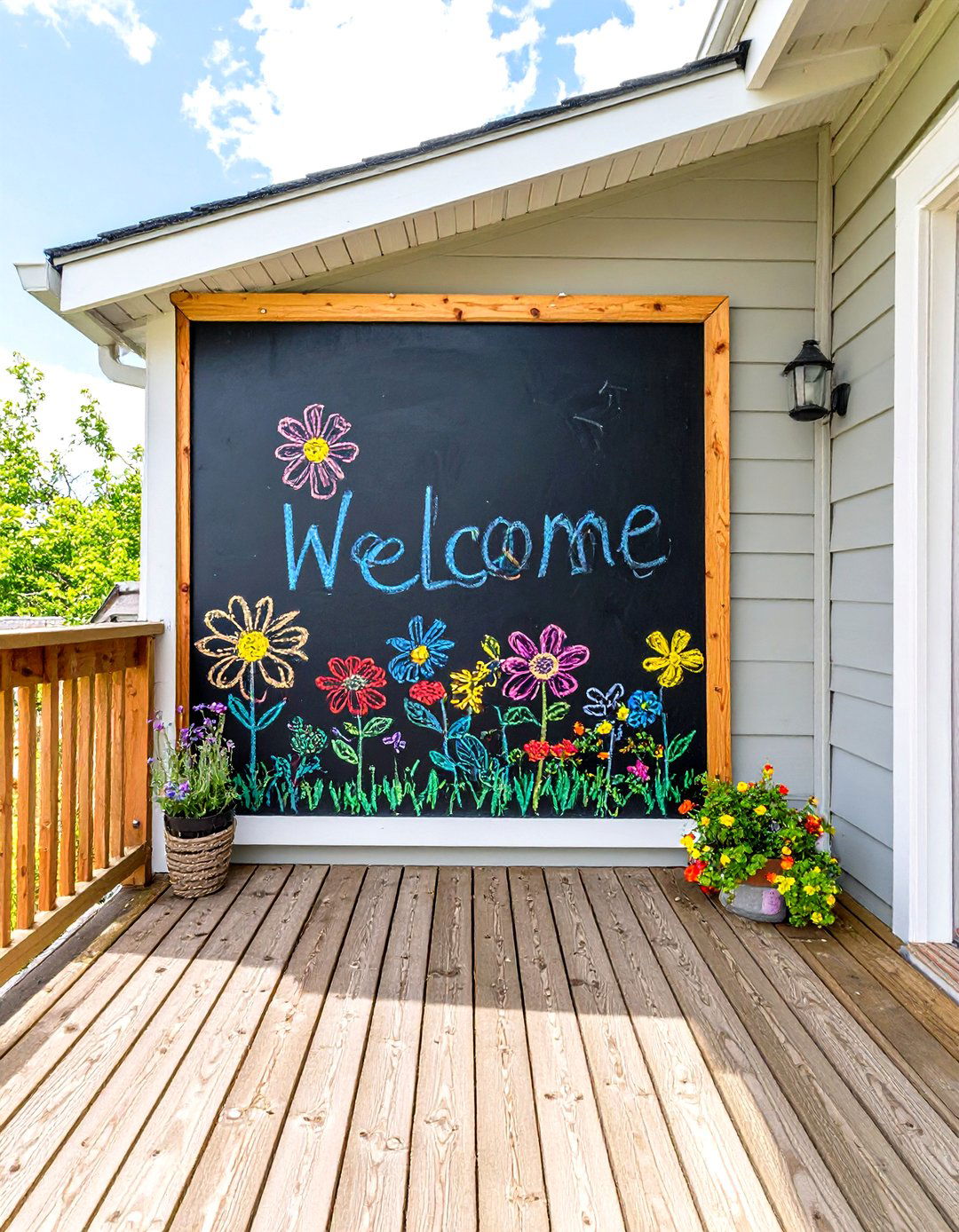Chalkboard Wall for Creativity - 30 small deck decorating ideas