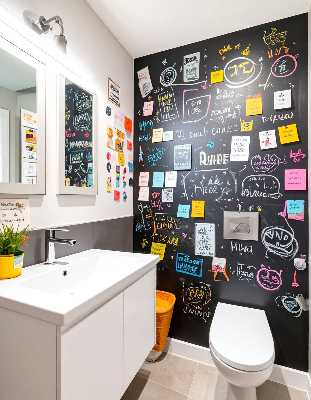 Chalkboard or Whiteboard Wall - 30 teen bathroom ideas
