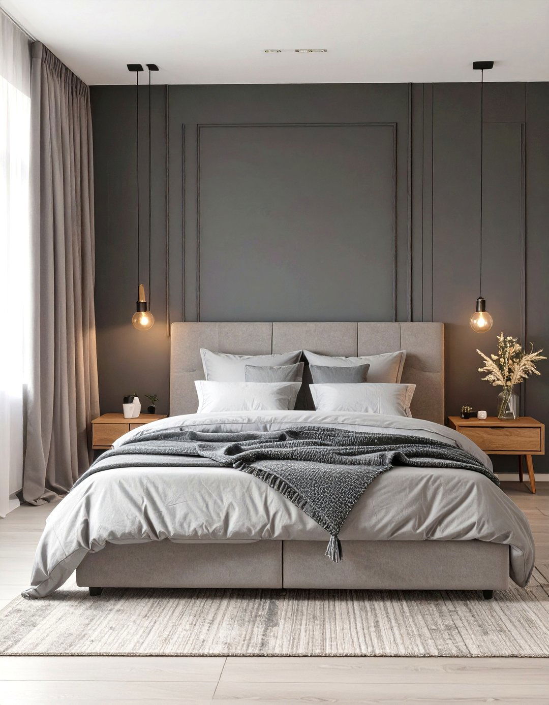 Charcoal Grey Accent Wall Bedroom - 30 simple grey bedroom ideas