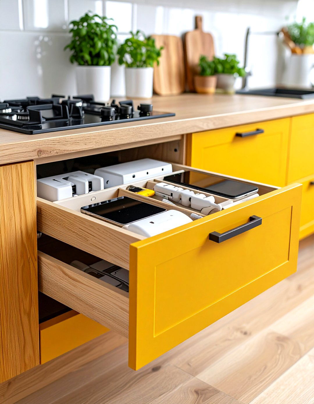 Charging Drawer Cabinet - 30 kitchen cabinet storage ideas