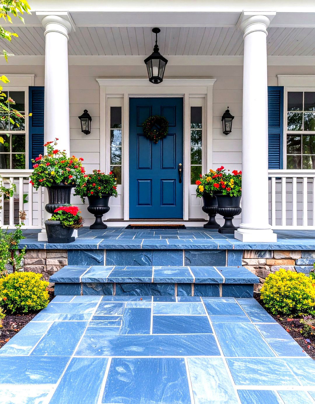 Charming Brick Herringbone Pattern Flooring - 30 front porch flooring ideas