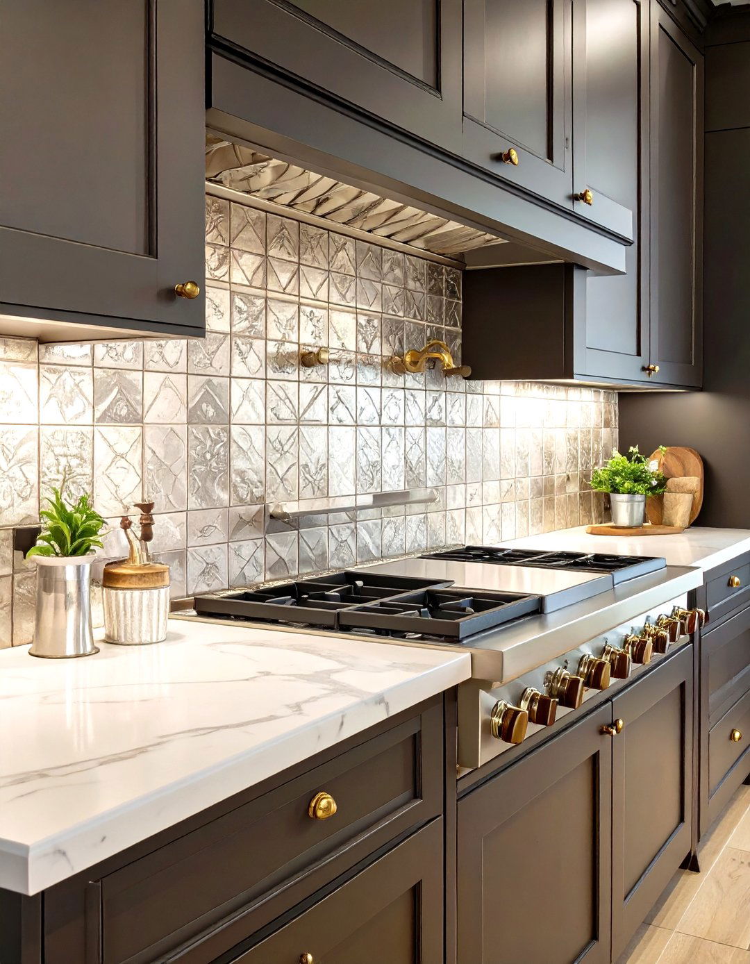 Charming Tin Tile Backsplash - 30 cheap backsplash ideas