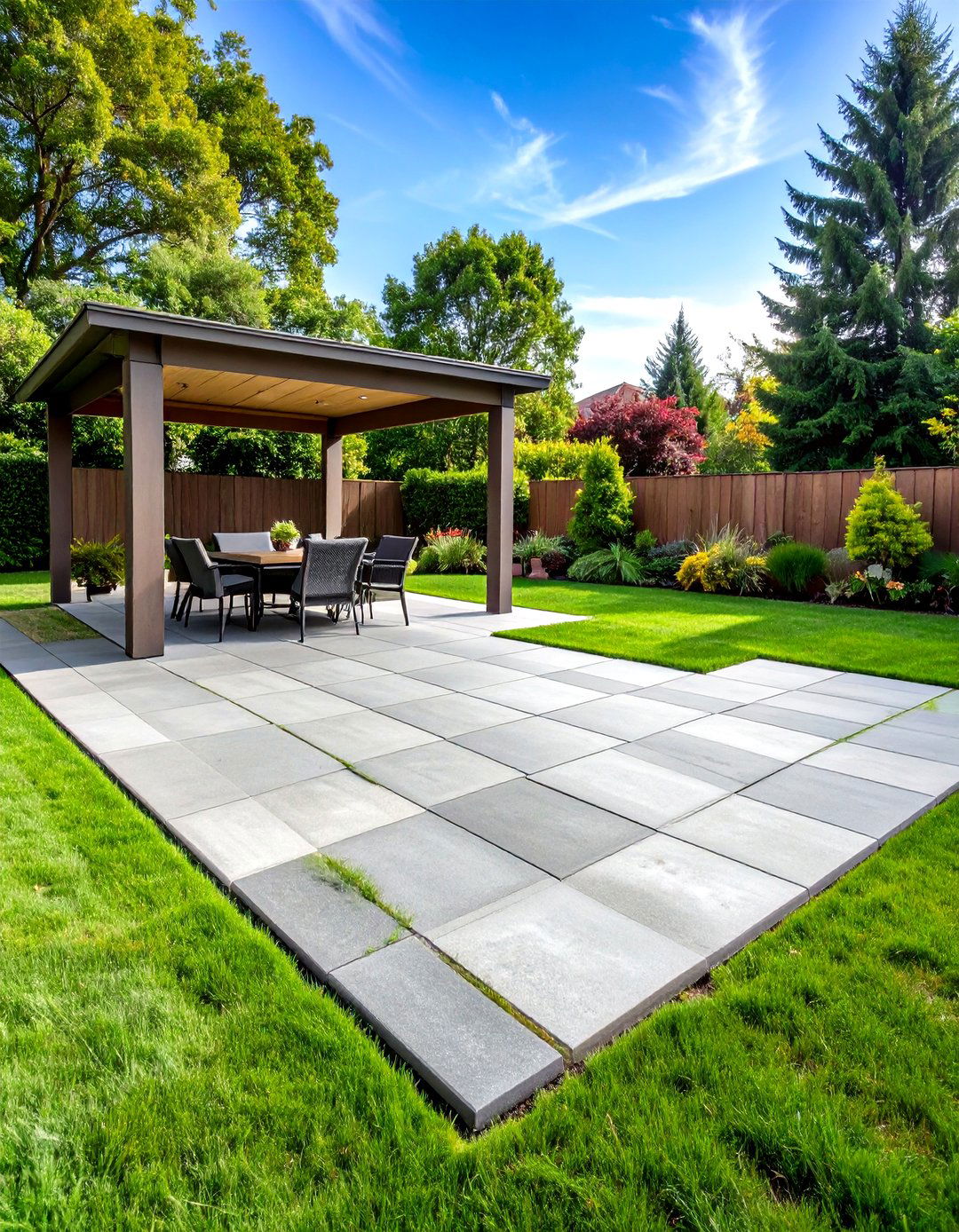 Checkerboard Patio Pattern - 30 patio landscape ideas