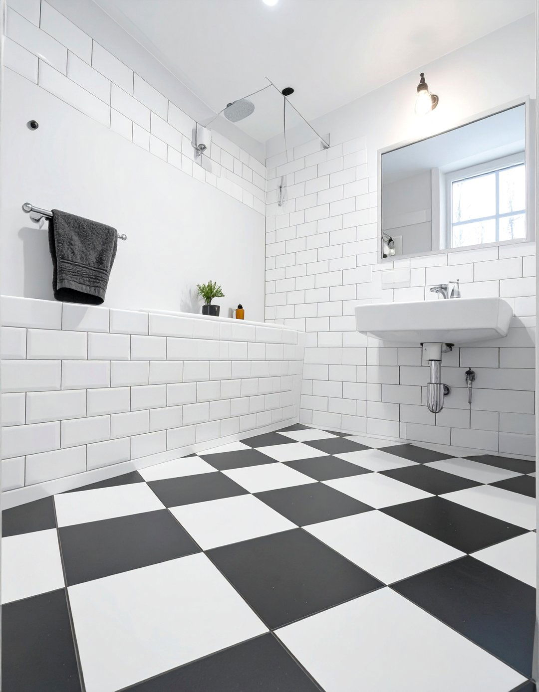 Checkerboard Pattern Bathroom Floor - 30 bathroom tile ideas for small bathrooms