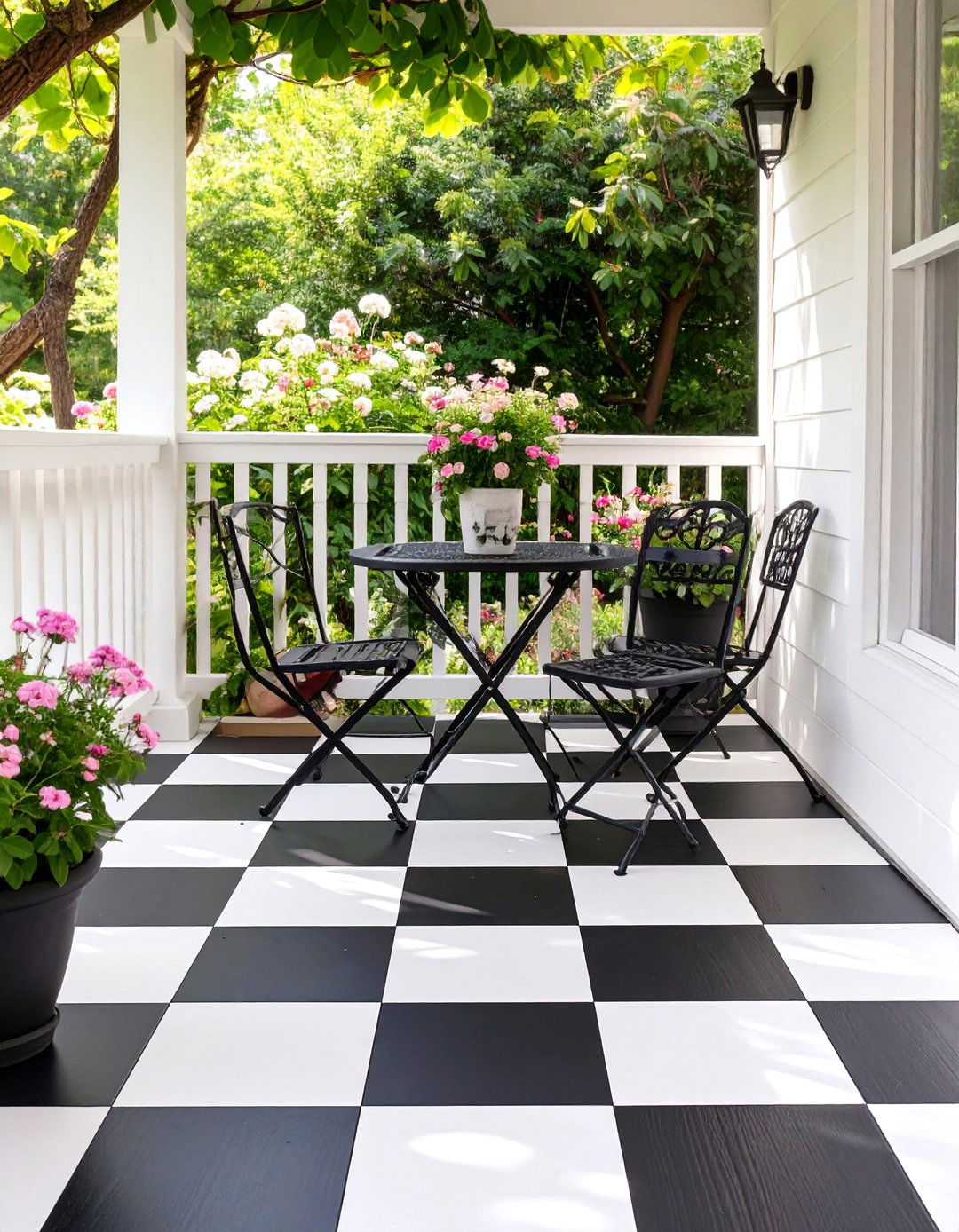 Checkerboard Pattern Deck - 30 deck painting ideas
