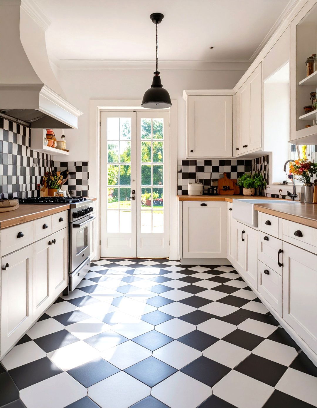 Checkered Floor Country Kitchen - 30 country kitchen designs