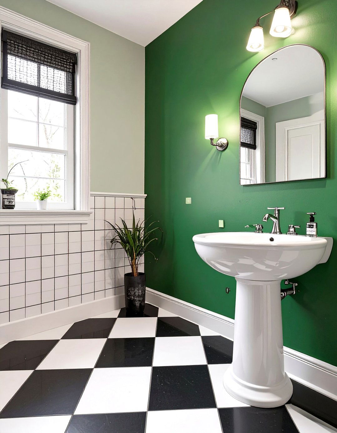 Checkered Floor Half Bathroom - 30 half bathroom decor ideas