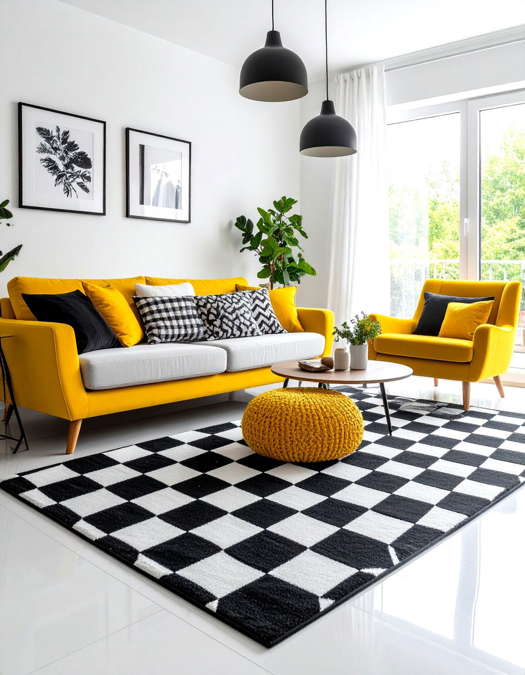 Checkered Living Room Carpet - 30 living room carpet ideas