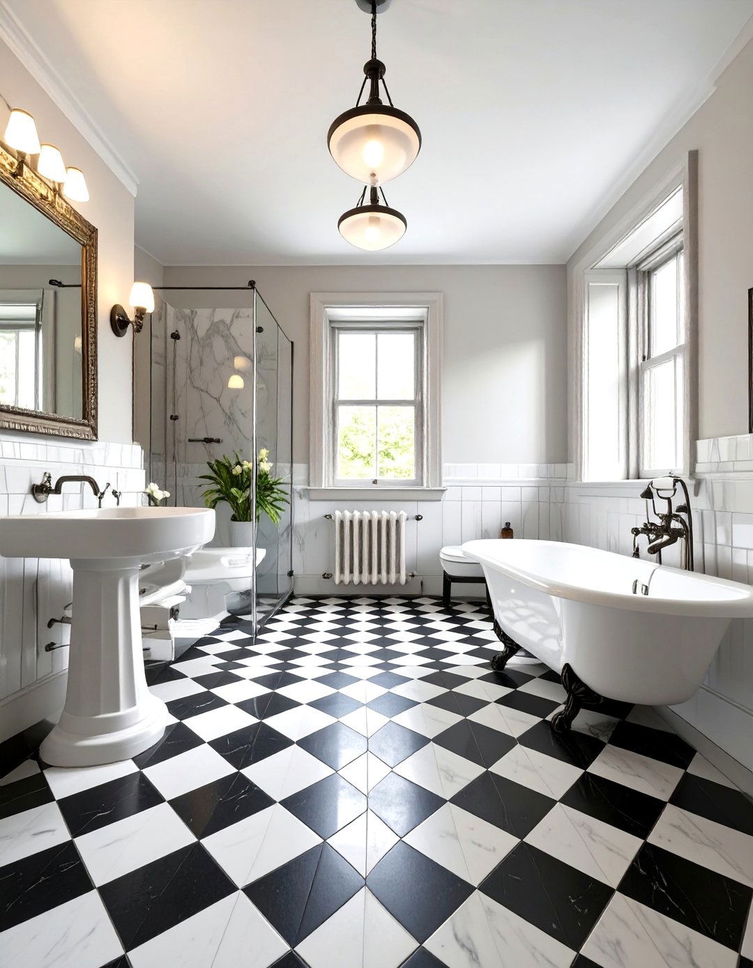 Checkered Marble Floor Bathroom - 30 marble bathroom ideas