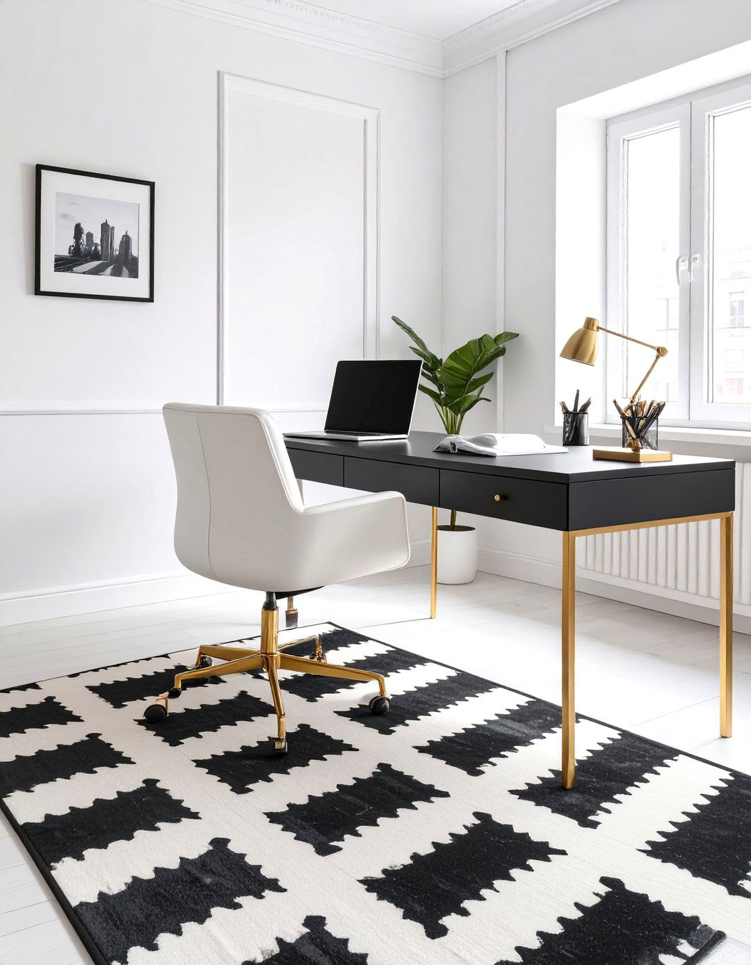 Checkered Office Rug - 30 office rug ideas
