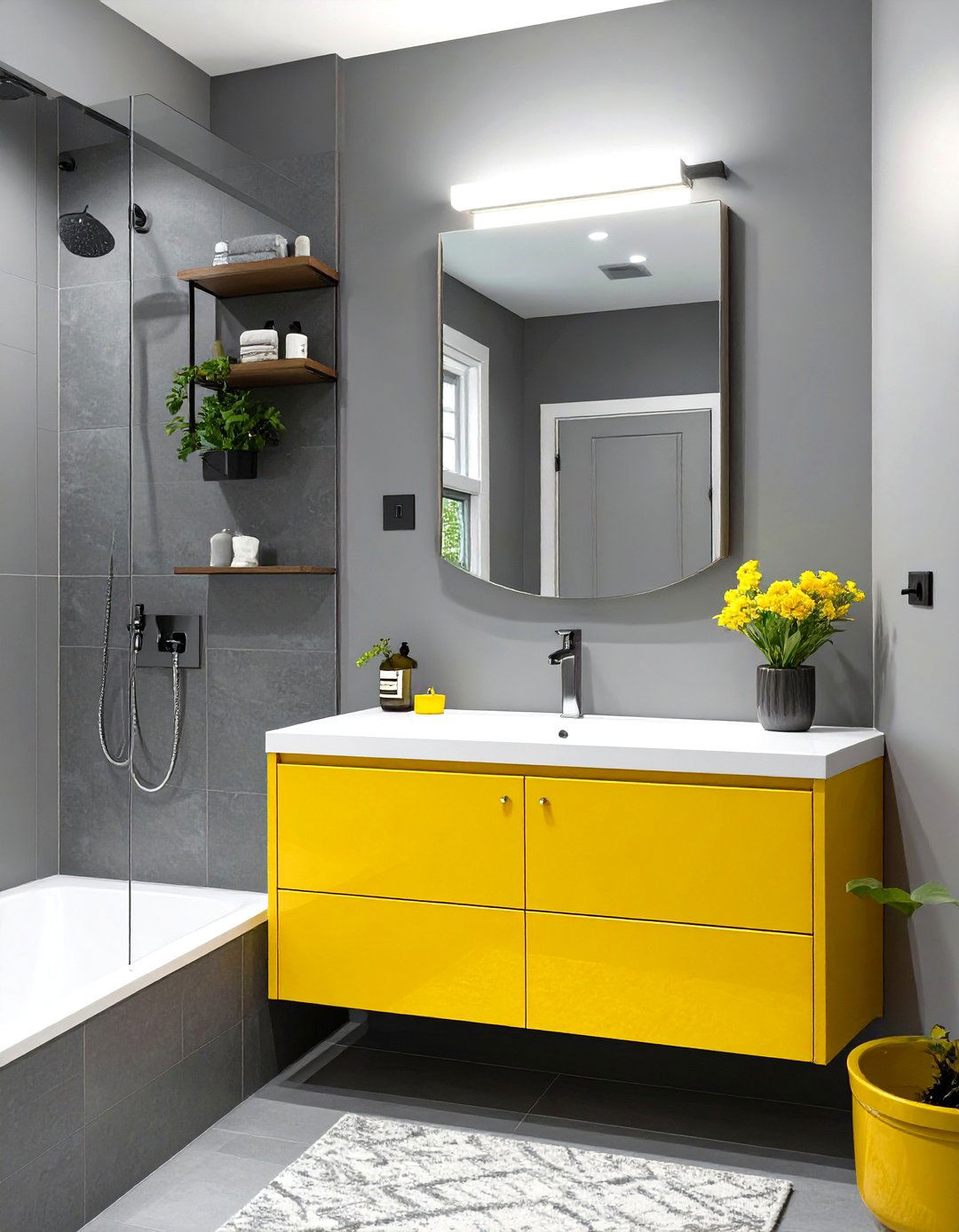 Cheerful Color Pop Half Bathroom - 30 half bathroom ideas