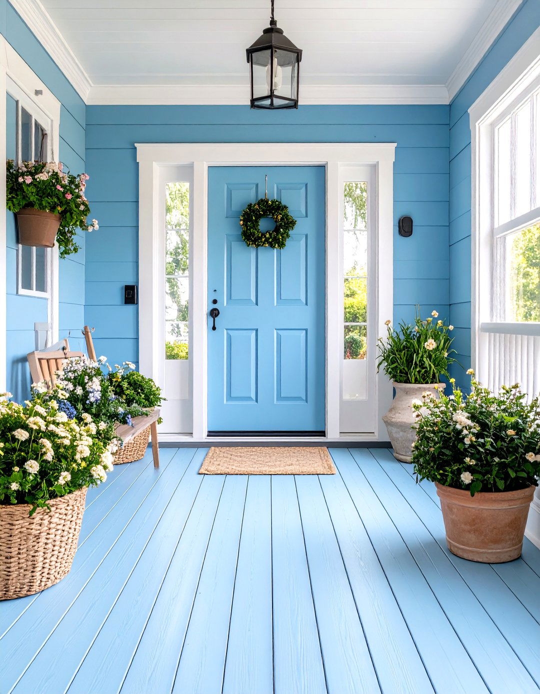 Cheerful Painted Wood Plank Entryway Flooring - 30 entryway flooring ideas