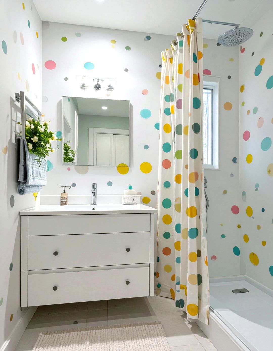 Cheerful Polka Dot Bathroom - 30 kids bathroom ideas