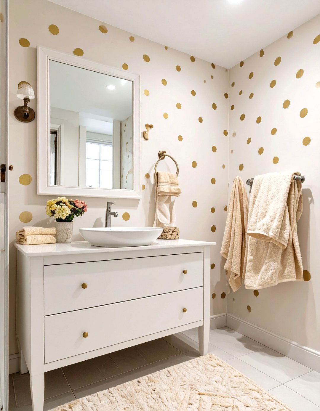 Cheerful Polka Dots Bathroom - 30 girls bathroom ideas