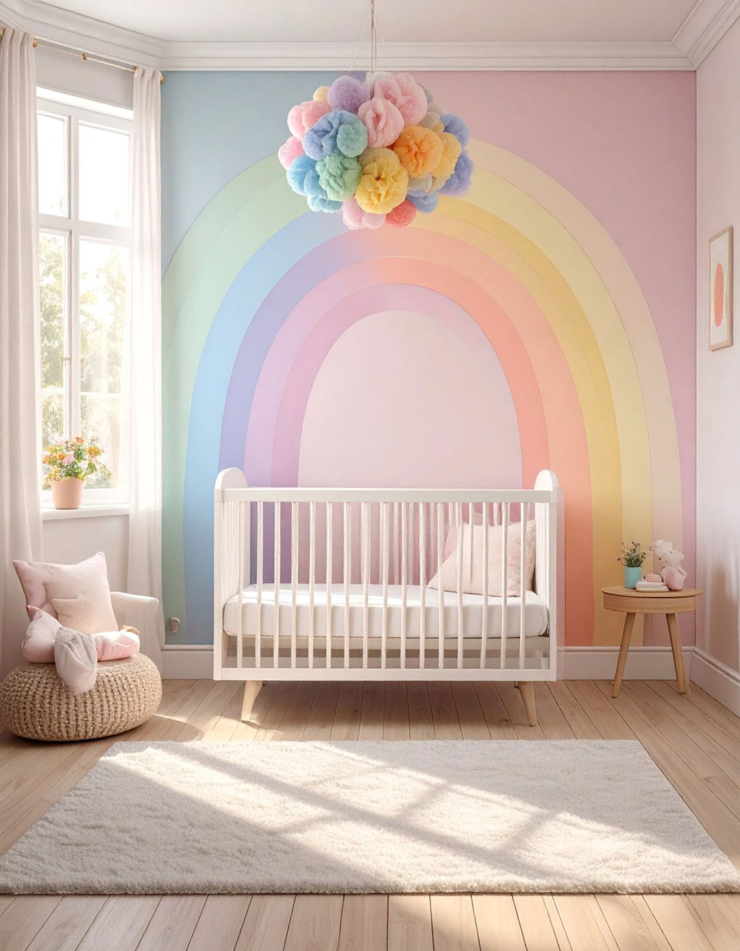 Cheerful Rainbow Bedroom - 30 baby girl bedroom ideas