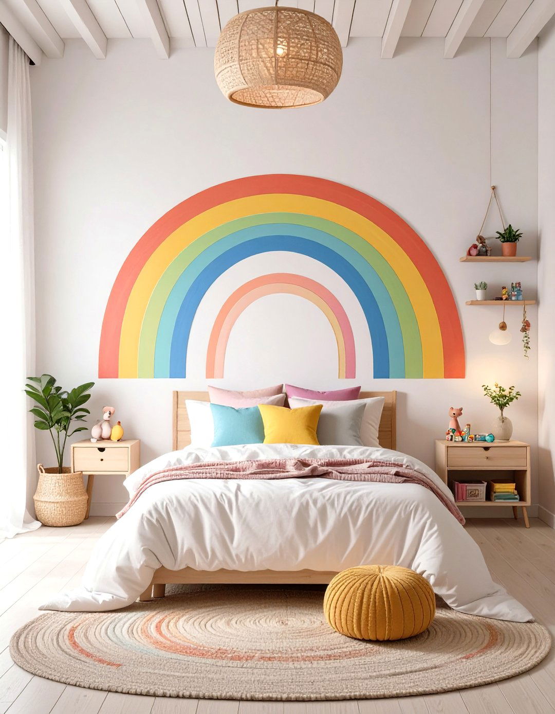 Cheerful Rainbow Inspired Room - 30 girls room paint ideas