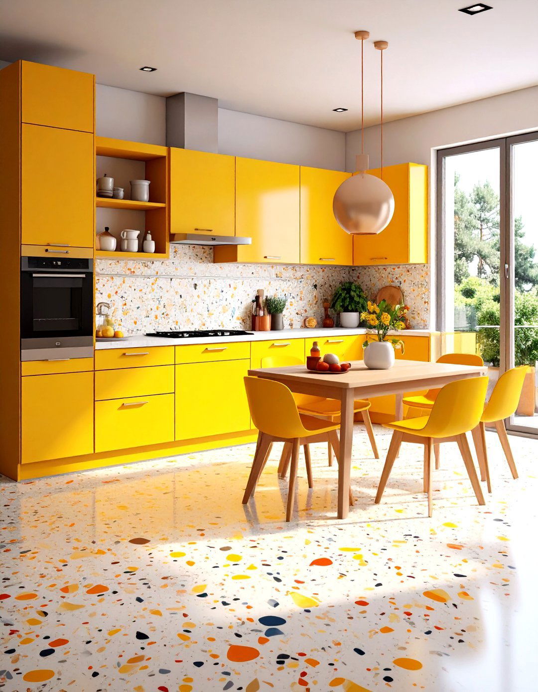 Cheerful Terrazzo Effect Porcelain - 30 kitchen floor tile ideas