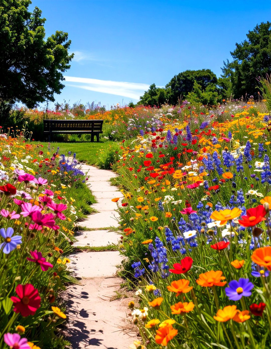 Cheerful Wildflower Meadow - 30 corner landscaping ideas