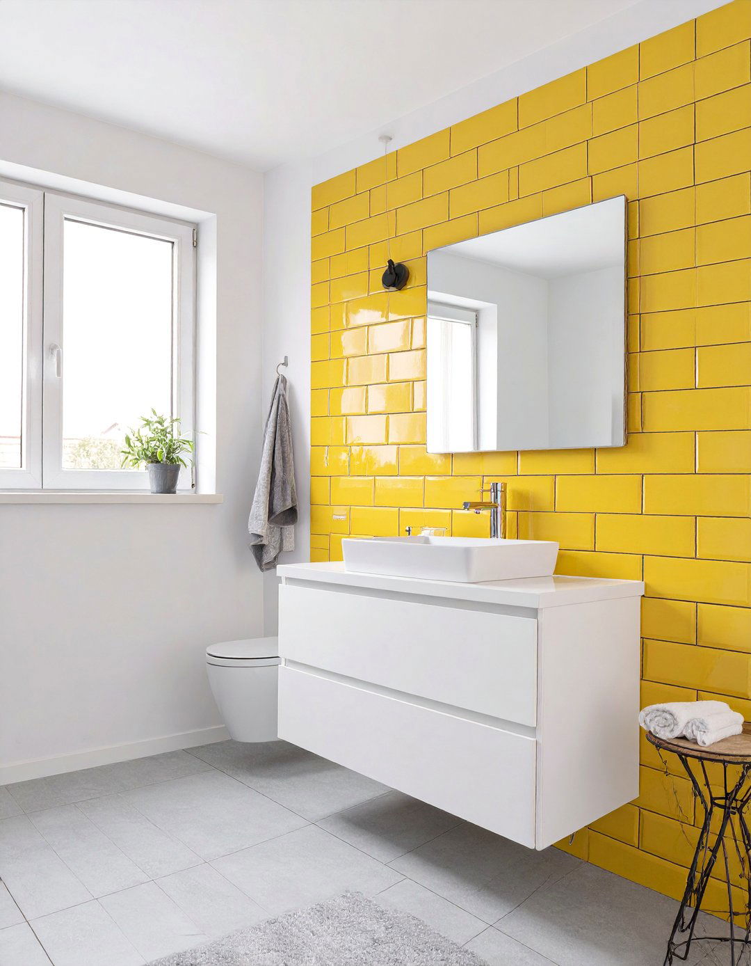 Cheerful Yellow Bathroom Tiles - 30 bathroom tiles ideas