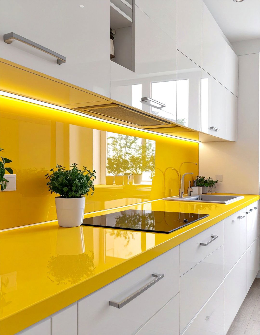 Cheerful Yellow Glass Sheet Kitchen Backsplash - 30 backsplash kitchen ideas