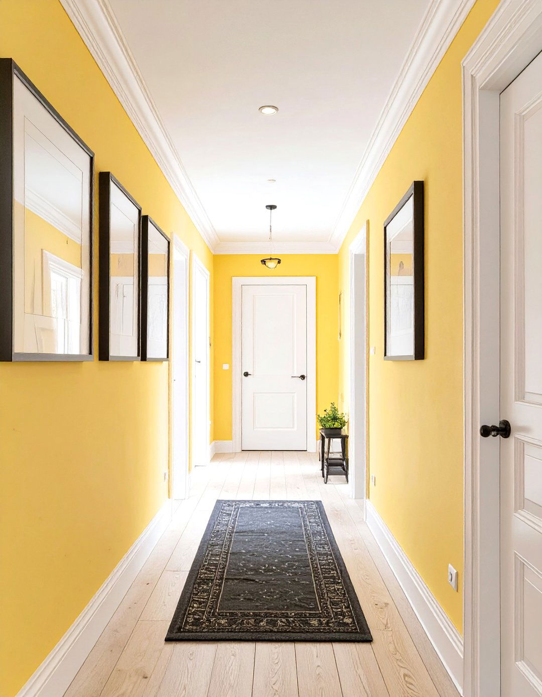 Cheerful Yellow Hallway - 30 hallway paint ideas