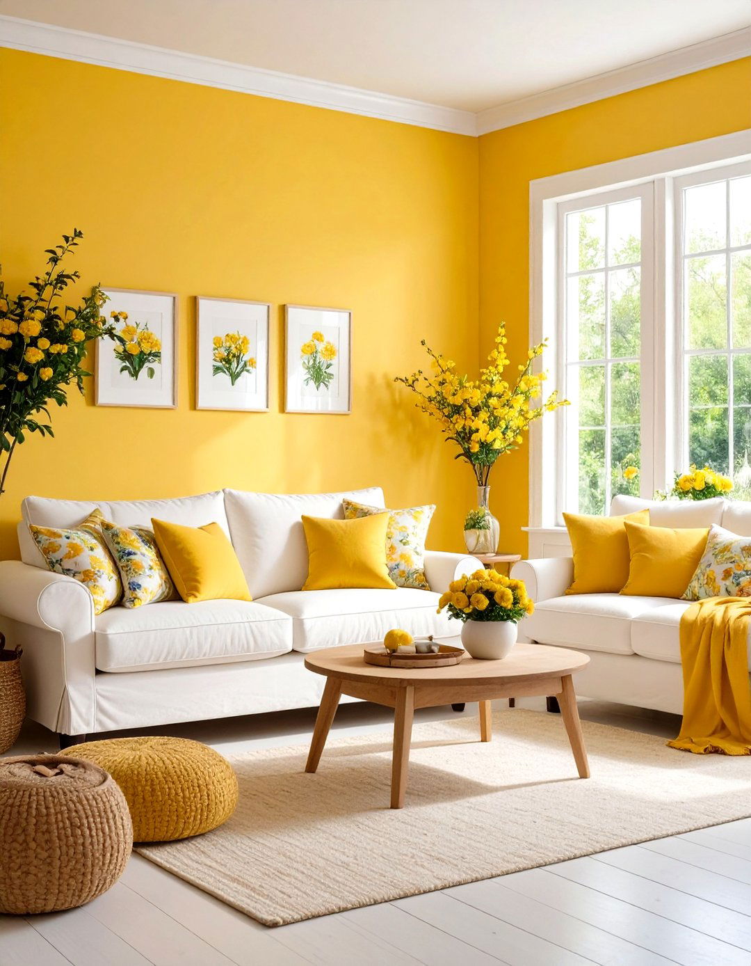 Cheerful Yellow Living Room - 30 living room paint color ideas