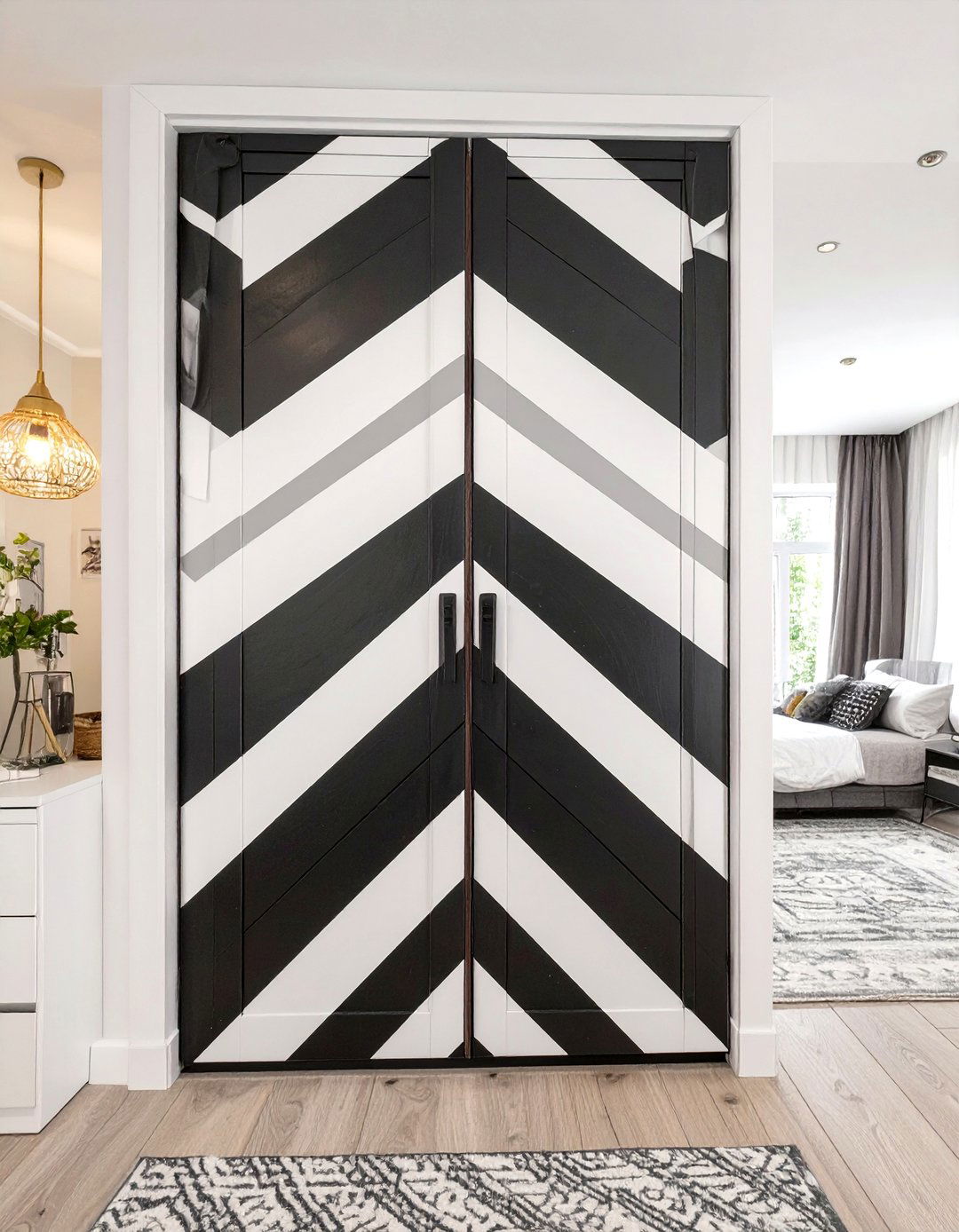 Chevron Pattern Doors - 30 closet door ideas for bedroom