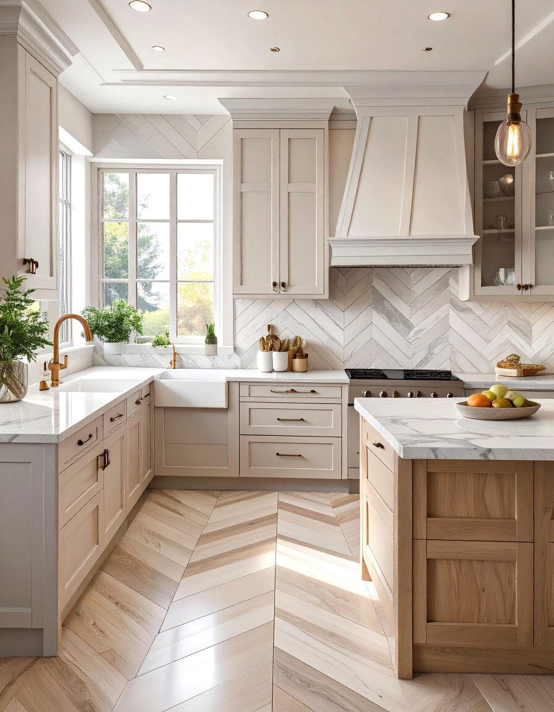 Chevron Pattern Kitchen Tiles - 30 modern kitchen tiles design ideas