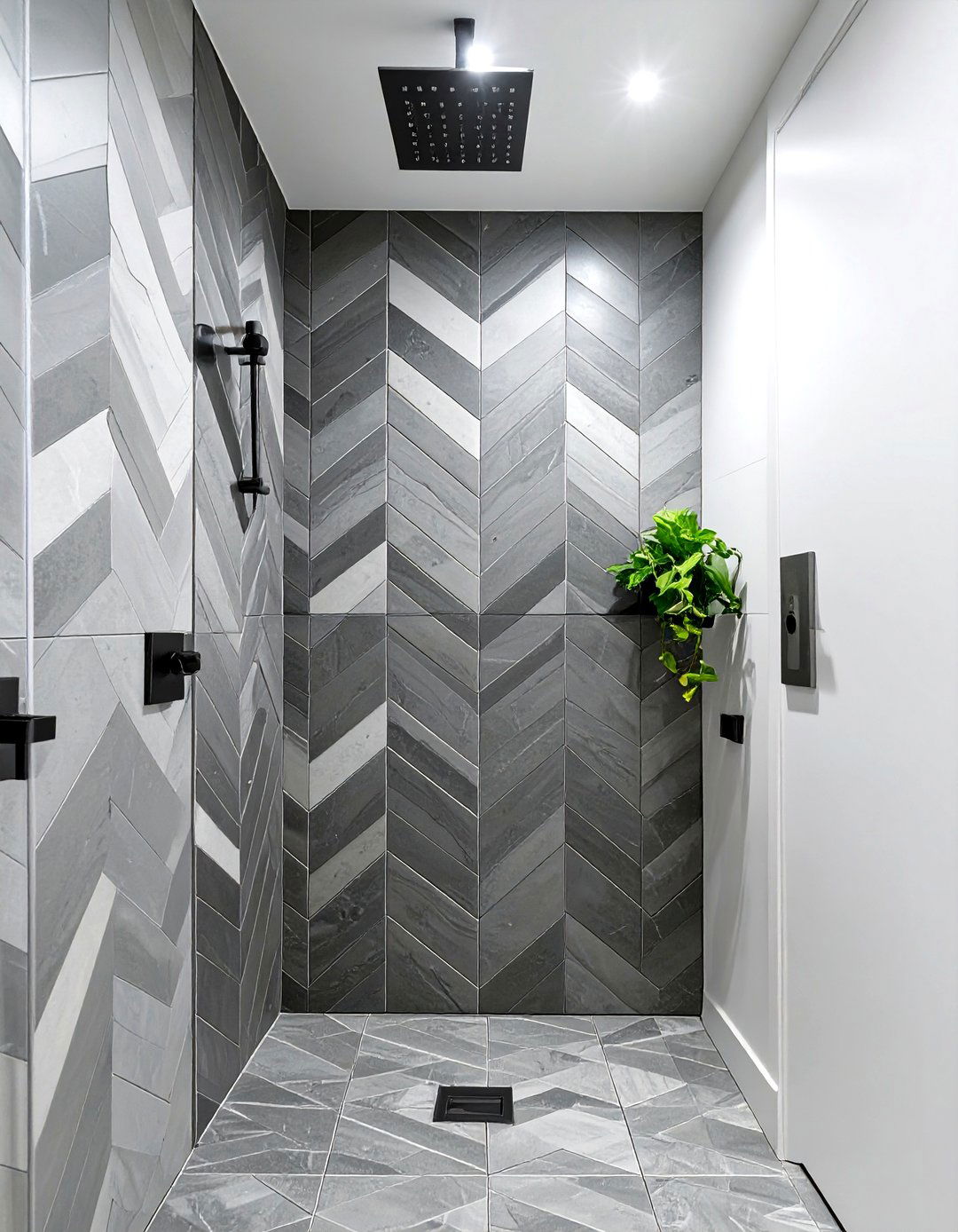 Chevron Pattern Tile Layout - 30 shower ideas tile