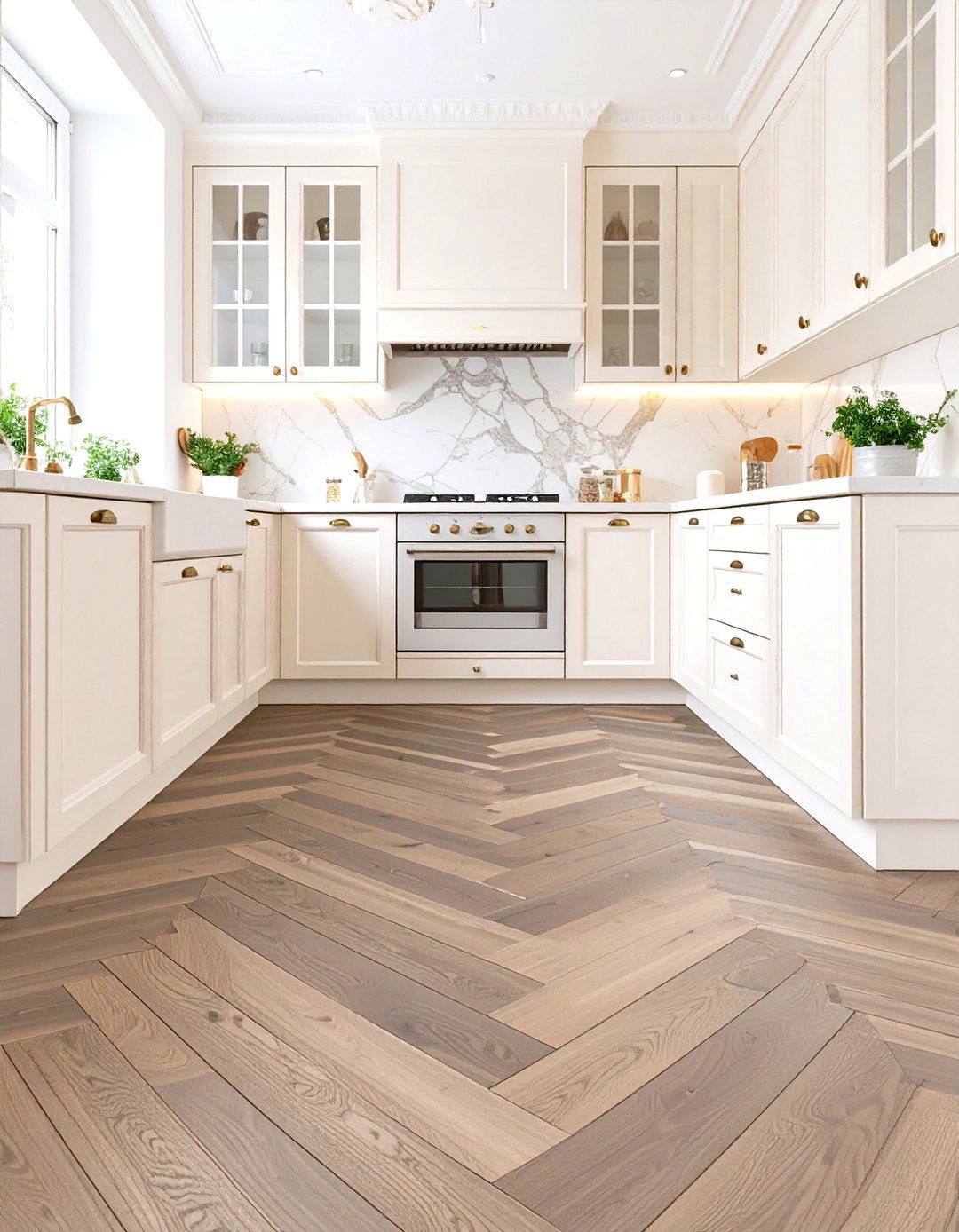 Chevron Pattern Vinyl Plank Flooring - 30 vinyl kitchen flooring ideas