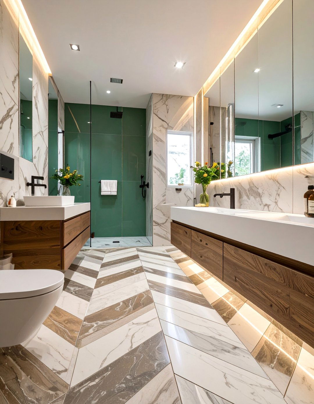 Chevron Tile Bathroom Floors - 30 bathroom floors ideas