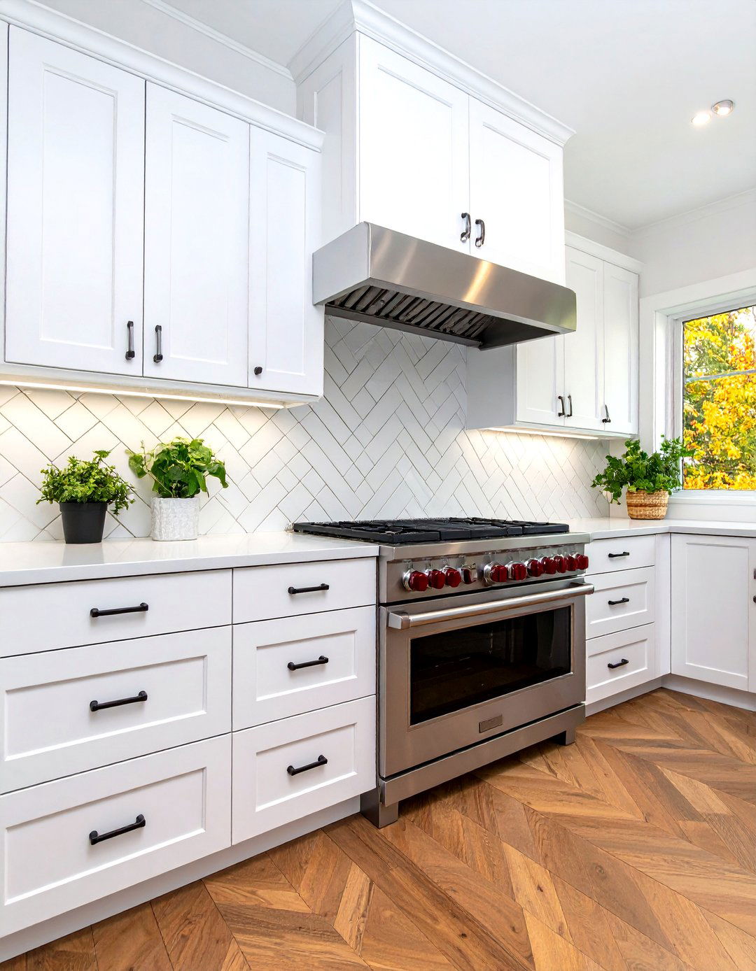 Chevron or Herringbone Tile Kitchen Wall - 30 kitchen wall ideas