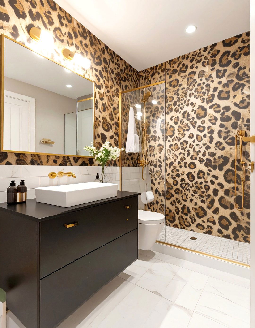 Chic Animal Print Bathroom - 30 girls bathroom ideas