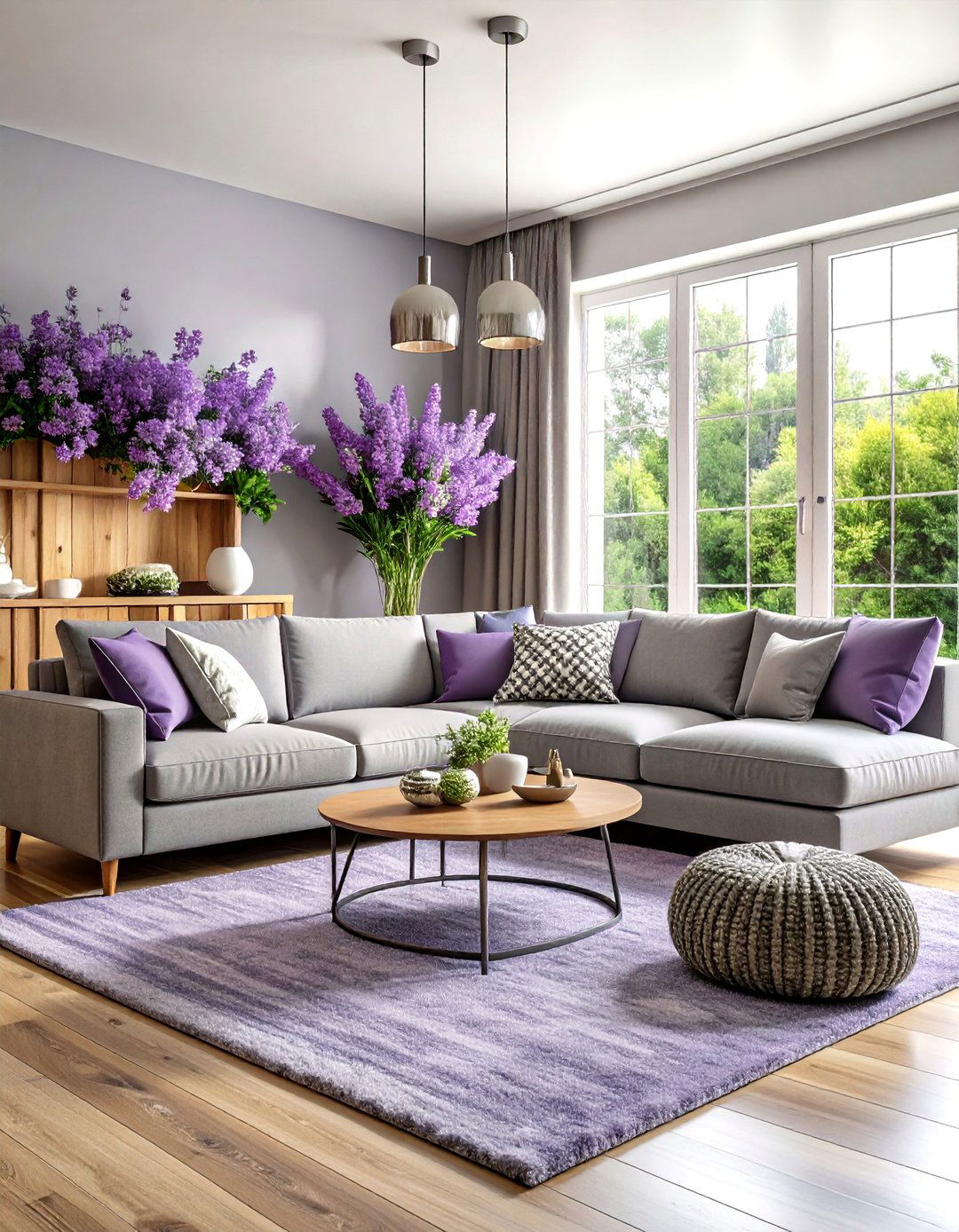 Chic Lavender Living Room - 30 living room paint color ideas