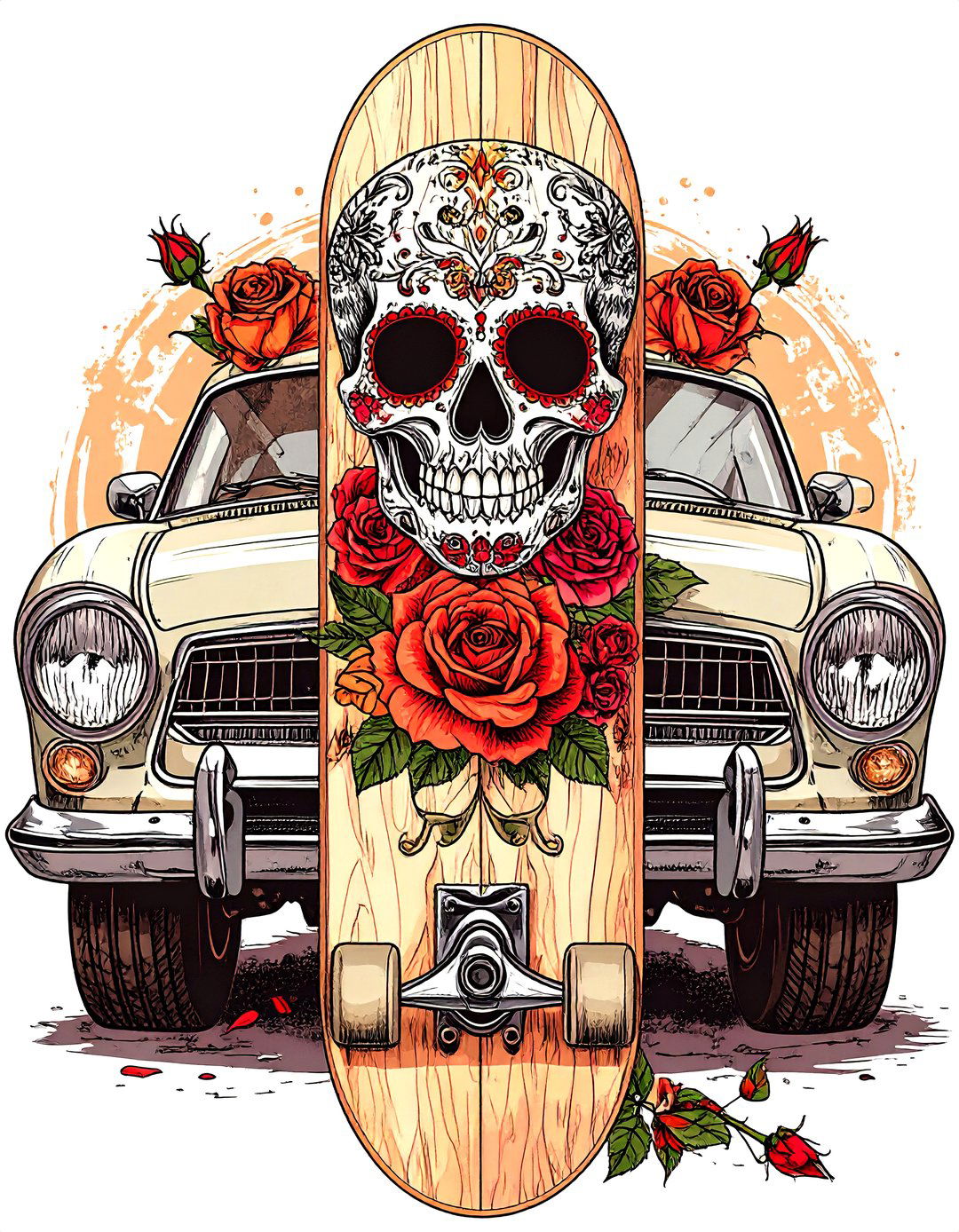 Chicano Art Skateboard Deck Design - 30 skateboard deck designs