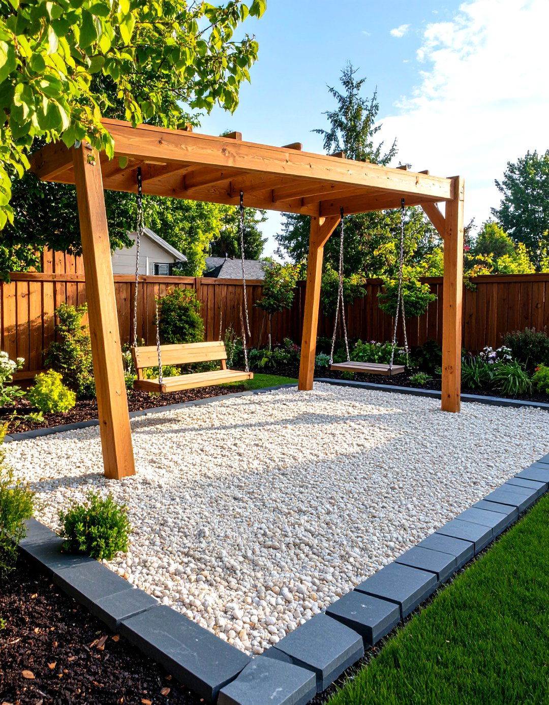 Child Friendly Gravel Play Area - 30 gravel landscaping ideas