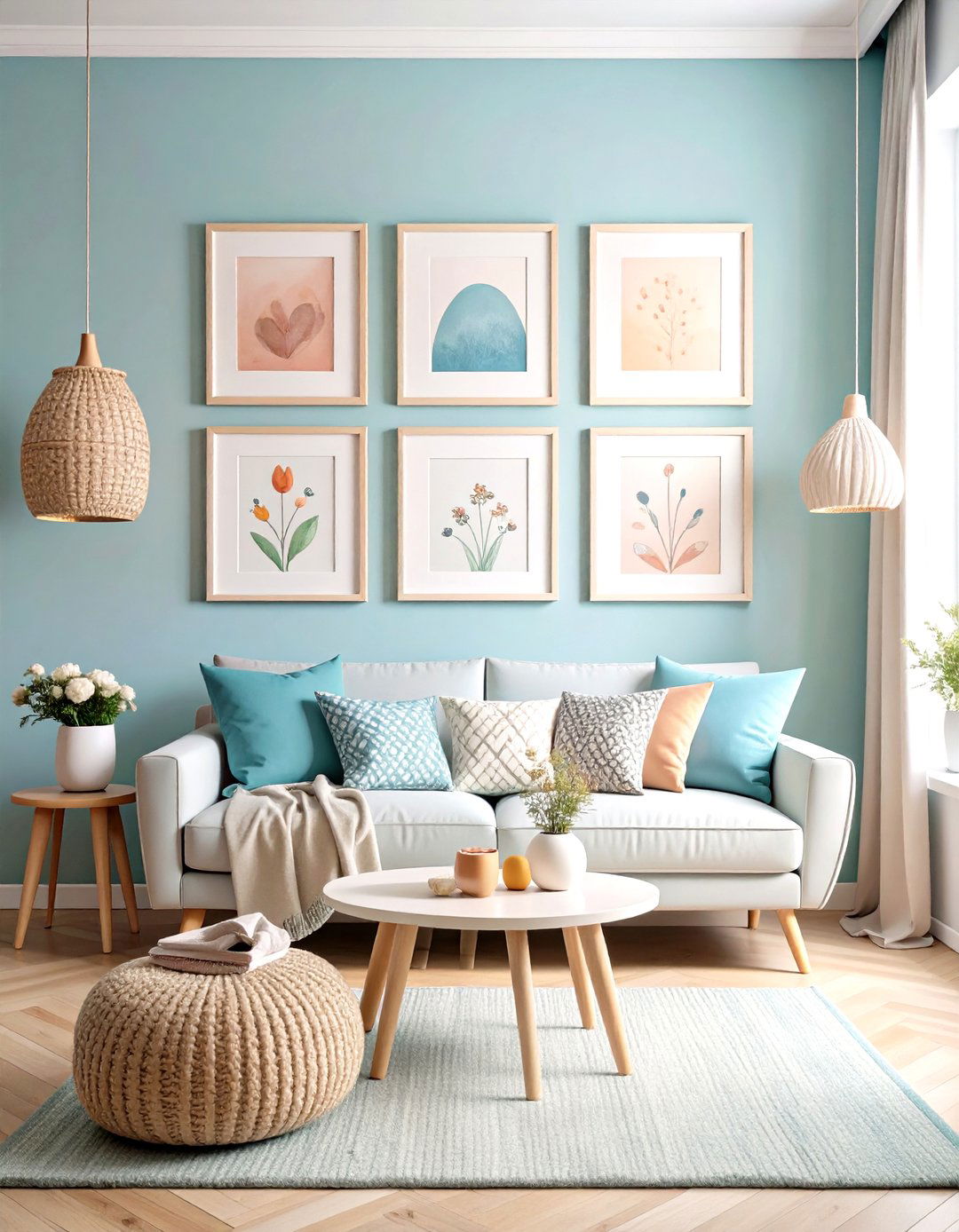 Childrens Art Picture Wall - 30 picture wall ideas for living room