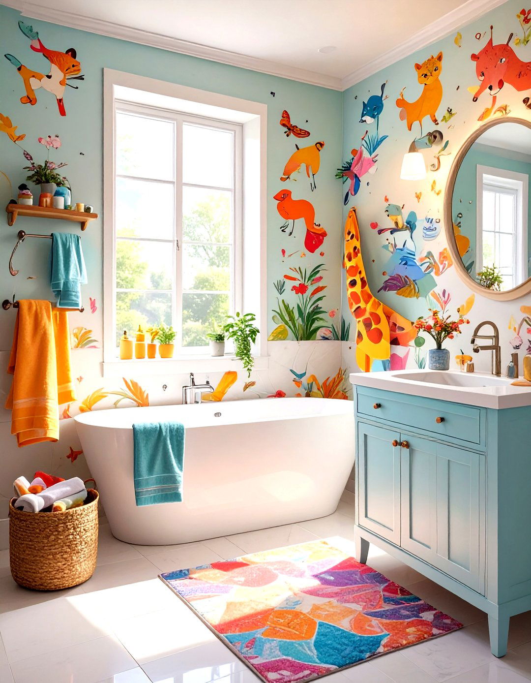 Childrens Illustration Bathroom Art - 30 bathroom art ideas