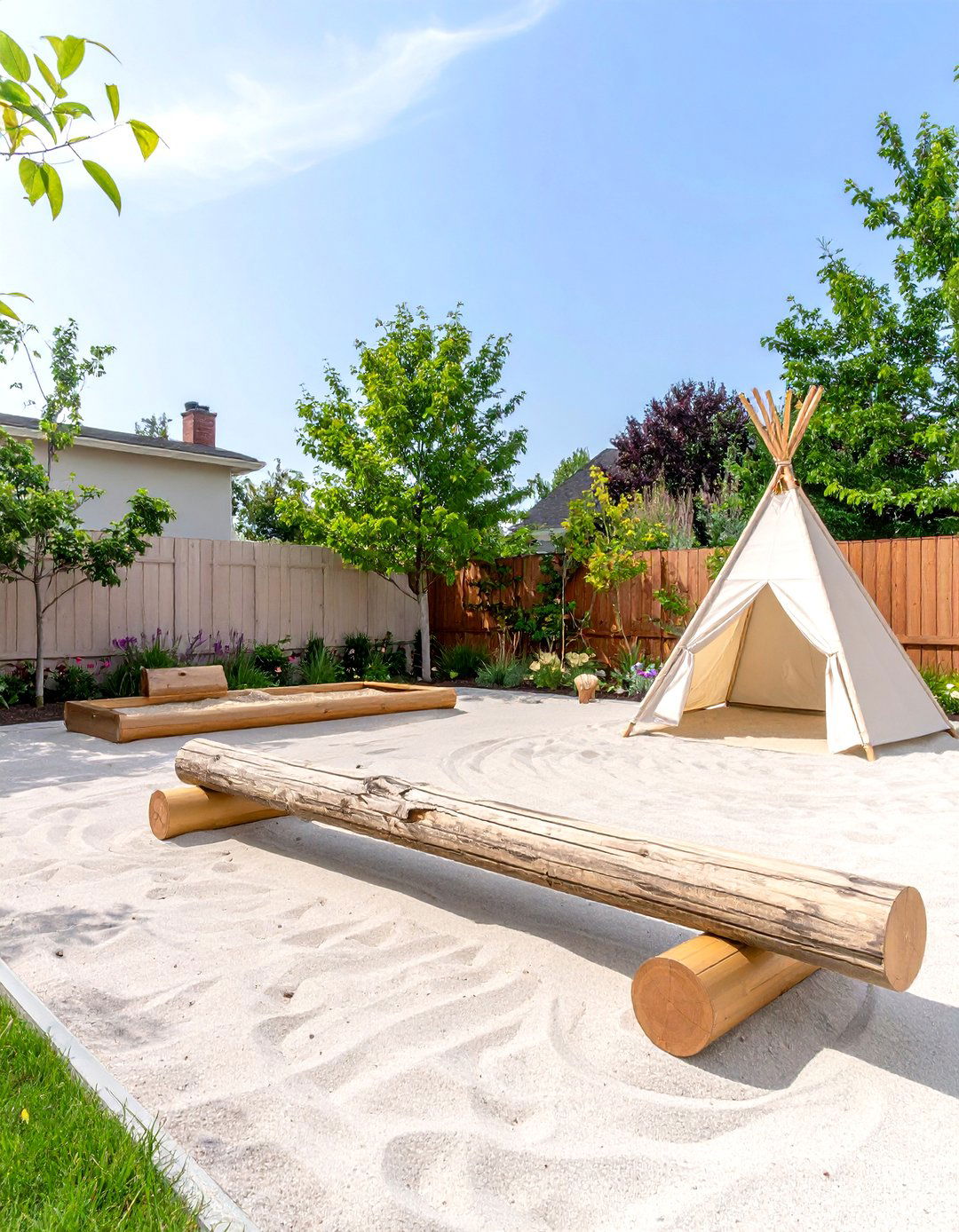 Childrens Natural Play Area - 30 outdoor landscaping ideas